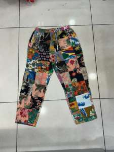 Patchwork algodón Patchwork ropa con cordón, pantalones únicos, diseño bohemio estilo espíritu libre, pantalones Hippie para hombres y mujeres - Product Image 2