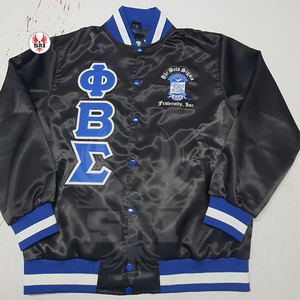 Phi Beta Sigma seda satén mangas Custom Letterman Bomber chaqueta con forro de tela suave cálido acolchado forro chaqueta de los hombres - Product Image 6