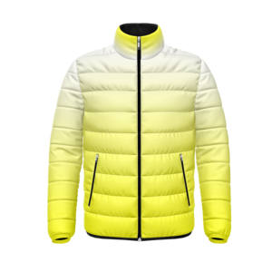 Chaqueta de Invierno 2025 para Hombre, Personalizada OEM, Chaqueta Acolchada Amarilla de Alta Visibilidad, Cierre Frontal Moderno, Ropa de Exterior Elástica - Product Image 1
