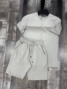 Mens Black T Shirt and Shorts <b>Set</b> Summer Casual Two Piece Outfit Soft Breathable Fabric Elastic Waist Short Sleeve Minimal Stree - Product Image 5