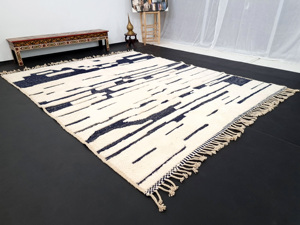 Handmade Màu Đen Và Trắng Cừu Len Khu Vực Thảm Hiện Đại Hình Học Khu Vực Thảm Bold Thiết Kế Tối Giản Cho Phòng Khách Phòng Ngủ Văn Phòng - Product Image 6