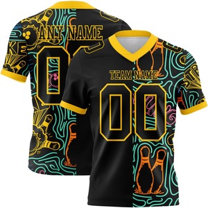 Maillot de football américain personnalisable pour hommes, uniforme de sport respirant à manches courtes, grandes tailles pour jeunes et adultes - Product Image 1