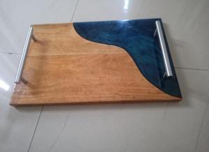 Plateau de service de petit déjeuner écologique meilleure qualité plateaux en bois de forme rectangulaire pour hôtels fournitures de Table plateau de décoration de nourriture - Product Image 4