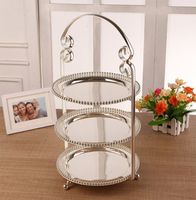 Ensemble de supports à gâteaux en acier inoxydable, écologiques, personnalisables, modernes, de haute qualité, compatibles lave-vaisselle, pour mariage, banquet, fête, présentation de collations