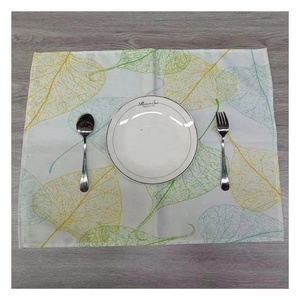 Brown Beige <b>Combination</b> Double Border Flannel Luxurious Table Heat Insulation Non-slip Placemat Bowl Coaster Table Decoration - Product Image 6