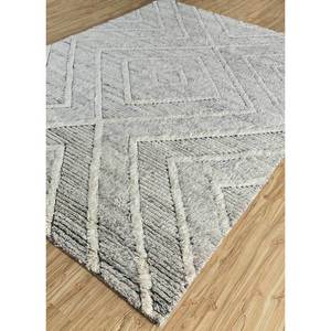 Zuri Hand Knotted Wool <b>Rugs</b> Grey & Black Geometric Abstract <b>Boho</b> Style for Home Living Room or Hallway-PKWL-744 - Product Image 2