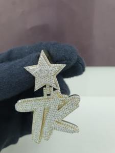 Pendentif Hip Hop de Luxe Personnalisé pour Homme en Or 14K avec Diamant de Laboratoire VVS VS EF CVD – Bijoux Personnalisés pour Occasions Festives - Product Image 5