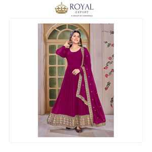 Traje Anarkali de Georgette de Primera Calidad con Bordado de Lentejuelas, Ropa India a Precio Directo de Fábrica, Amplia Venta - Product Image 4
