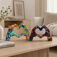 Ornement artistique créatif en résine, motif geste d'amour graffiti, pour la décoration de la maison, du salon, du bureau ou du bureau, cadeau de la Saint-Valentin