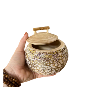 Độc đáo tre Jar/Việt <span class=keywords><strong>Spun</strong></span> tre lidded nồi bát tay sơn khảm nhuộm vỏ trứng mô hình bởi eco2go - Product Image 2