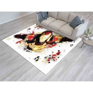 Tapis imprimé Marvel Iron Man, tapis de bain décoratif épais pour enfants, tapis doux à poils longs - Product Image 5