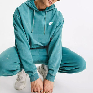 ชุดลำลองผู้ชายแบบโอเวอร์ไซส์ ลวดลายย้อมสีแบบแอซิด ผ้าฝ้ายฟลีซใส่สบาย สไตล์สตรีทแวร์ ชุดสองชิ้น - Product Image 2