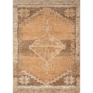 Alfombras de Lana Anudadas a Mano Gs-2016, Rojo y Naranja, con Medallón de Tomillo, Rectangulares, con Patrones Abstractos, para Entrada, Sala de Estar, Tamaño 9x12 - Product Image 1