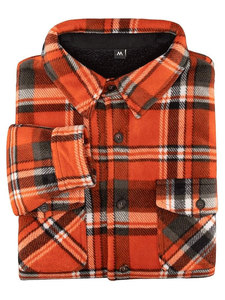 Custom Logo Men's Sherpa <b>Fleece</b> <b>Lined</b> Flannel Jacket <b>Shirt</b> for Men Warm Brushed Plaid High Quality <b>Shirt</b> Jackets - Product Image 2