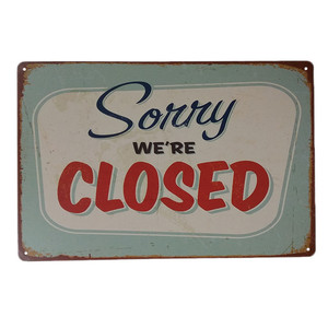 Bán buôn trang trí kim loại thủ công cửa hàng mở đóng cửa Thiết kế cổ điển tường treo tin dấu hiệu - Product Image 5