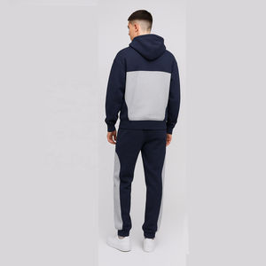 2025 <b>Men's</b> Color Black Tracksuit Set Custom Logo <b>Navy</b> Blue Grey <b>Hoodie</b> and Jogger Sportswear Casual Training Tracksuit For <b>Man</b> - Product Image 3
