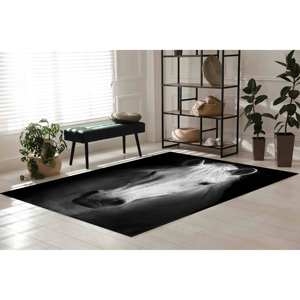 Alfombra Estampada: Estilo Rústico, Entrada, Caballo, Interior, Animal, Caballo Blanco, Contemporánea, Oficina, Escalera, Alfombra Suave con Pelo - Product Image 4