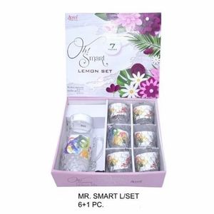 Nuevo Juego de Jarras de Vidrio Mr Smart Lemon de 7 Piezas, Jarra de 1 Litro y 6 Vasos de 250 ml, Transparentes, Brillantes, Aptos para Lavavajillas - Product Image 2