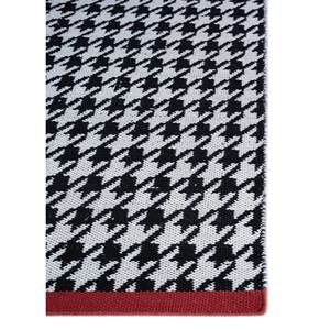 พรมขนสัตว์ทอมือลายสานแบบแบน Alhambra สีเทาและสีดำ รูปทรงสี่เหลี่ยมผืนผ้า ลายต่อผ้าแบบจิ๊กซอว์และแพทช์เวิร์ค สำหรับห้องนั่งเล่นและห้องนอน-ADWP-13049 - Product Image 4