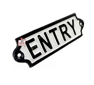 Hierro fundido Interior Apartamento Casa Habitación Puerta Señal Montado en la pared "ENTRADA" Placa de puerta de hotel Placas 150x50mm - Product Image 3