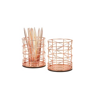 Metal <b>pen</b> holders are resistant to water damage, unlike wooden or cardboard <b>organizers</b>, ensuring remain pristine over time - Product Image 2