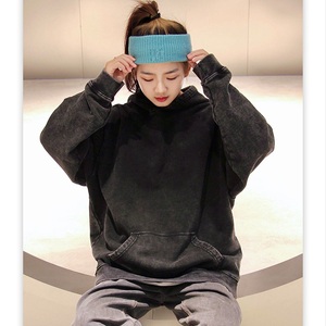 Sweat à capuche lavé personnalisé sans cordes sweats en éponge française hommes Vintage Distressed Hoodie - Product Image 4