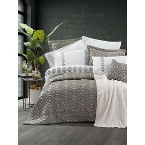 Orenda Beige Ensemble housse de couette 11 pièces en coton Platinium Ensemble de dot 11 pièces Premium - Product Image 1