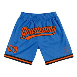 Industrie Direct Engro Sportswear Basketball Shorts Custom Blue Orange-Black Authentic Throwback Basketball Shorts - Product Image 1