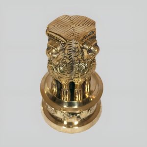 Statue de pilier Ashoka en laiton Mini emblème national de l'Inde Sculpture Mini pièce maîtresse - Product Image 4