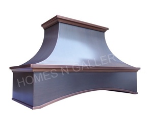Meilleures ventes : Hotte de cuisine en cuivre et laiton, rivets décoratifs, finition brossée bleu marine foncé, haute qualité - Product Image 6