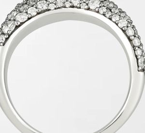 Bague Chic Midnight Wave avec 128 diamants ronds cultivés en laboratoire, 1,22 carat GH-VS, en or blanc 18 carats, pour cadeau de mariage ou d'anniversaire - Product Image 3