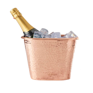 Seau à glace de bouteille d'eau de forme ronde fait à la main Seau à glace en cuivre de grande taille de conception standard avec couvercle à bas prix - Product Image 4