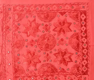 印度手工刺绣被子大号镜子工作毯家居装饰扔手工棉床罩装饰壁挂