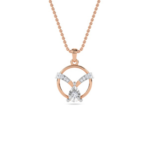 Elysia Halo Pendant | 14K Solid Gold with 0.10 Ct Lab Grown Diamonds | Available in Rose, <b>White</b> & Yellow Gold - Product Image 1