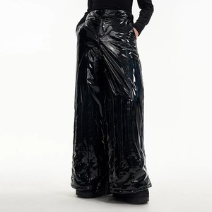 FEWQ Two Piece Stacked Bright Profile <b>Leather</b> High Quality Waterproof Windproof Casual Pants <b>Men's</b> Winter Warmth <b>Trousers</b> - Product Image 3