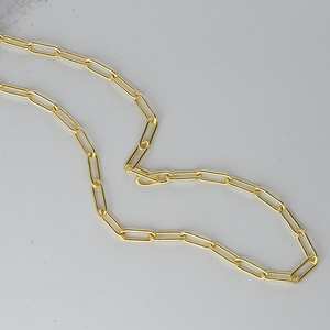 สร้อยคอรูปคลิปหนีบกระดาษสร้อยคอแบบมินิมอลลิสต์925เครื่องประดับเงิน14K ชุบทอง - Product Image 1