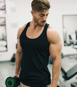 Camiseta sin Mangas Ajustada Personalizada al por Mayor para Hombre, Ropa de Gimnasio para Fitness y Musculación, Camiseta Deportiva de Manga Corta de Spandex/Algodón Transpirable - Product Image 4