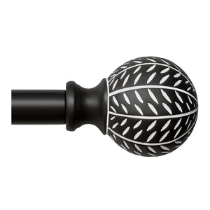 Tringle à rideau en laiton antique design avec embouts artisanaux et anneaux coulissants lisses, idéale pour les hôtels - Product Image 4