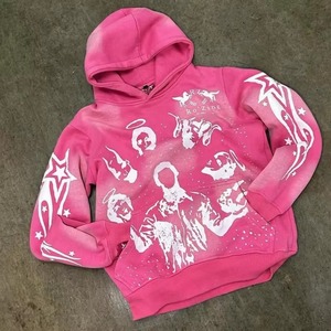 ชุดวอร์มวินเทจแบบมีฮู้ดสีชมพูสำหรับฤดูหนาวชุดวอร์มผ้าระบายอากาศคุณภาพสูงพร้อมการพิมพ์แบบกำหนดเอง - Product Image 3