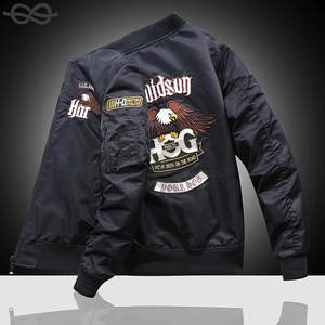 Veste de vol pour hommes WorkwearPrintemps Automne Pilote Baseball Uniforme Tactical Flight Suit Brodé Heavy Industry Details Stylish - Product Image 4