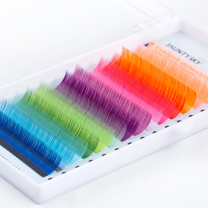 Chất Lượng Cao Cấp Cá Nhân Lông Mi Mở Rộng Hai <span class=keywords><strong>Tone</strong></span> Đa-Màu Sắc Bán Buôn Cầu Vồng Lông Mi Dễ Dàng Mô Hình Số - Product Image 1