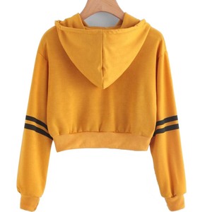 Alta calidad nueva llegada algodón mujeres Crop Top Hoodie 100% algodón ropa Casual moda Crop Hoodies último diseño personalizado - Product Image 5