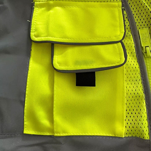 Men's High Visibility Polyester Safety Vest Breathable CE Certified Workwear with Custom <b>Colors</b> and Logo - Product Image 6