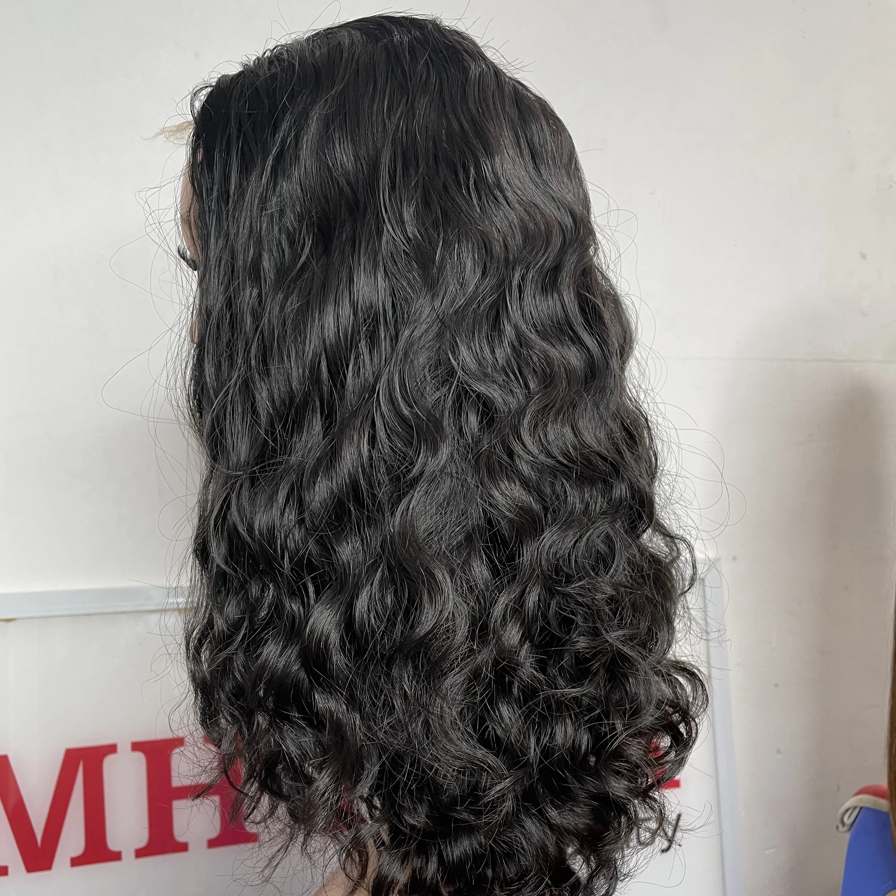 Wig bergelombang rambut manusia mentah dari 8-34 inci grosir bundel Virgin pemanjangan rambut Remy manusia tenun Vietnam