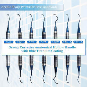 Juego de 7 Curetas Dentales Gracey, Kit de Curetas Periodontales para Limpieza Profunda, Planificación Radicular, Herramienta Dental de Alto Pulido - Product Image 3