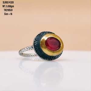 Anillos clásicos de Plata de Ley 925 para mujer, joyería de piedras preciosas Rojas, anillo de compromiso de piedras preciosas para niña - Product Image 1