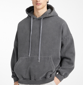 เสื้อฮู้ดโอเวอร์ไซส์สำหรับผู้ชายเสื้อสเวตเตอร์ขนแกะหนาแบบออกแบบได้เองเสื้อผ้าทรงหลวมพิมพ์สีย้อมยาวระบายอากาศได้ดีในฤดูหนาว - Product Image 6