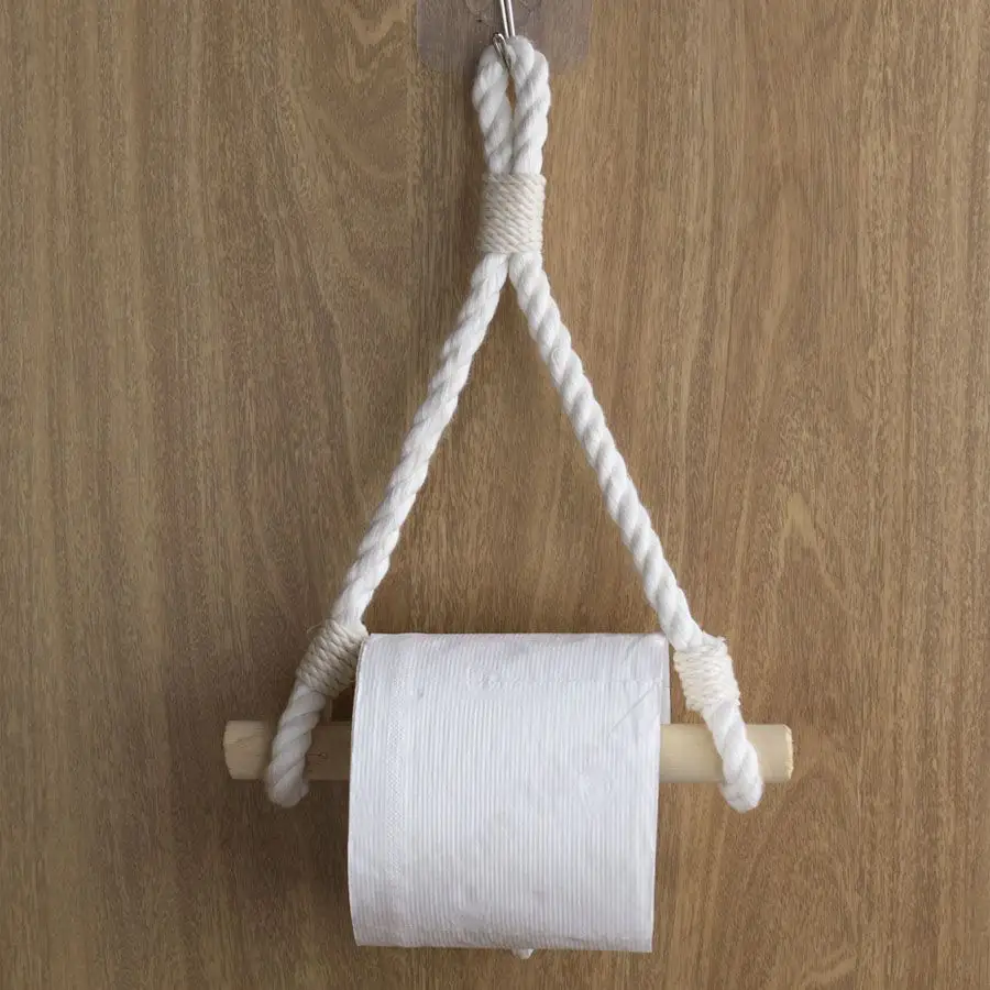 Grosir pemegang kertas Toilet buatan tangan gantungan dinding katun tenun beli Online dari India