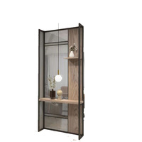 Miroir rectangulaire ultra-moderne en acier inoxydable, cloison écologique, design étanche pour un intérieur de bureau à domicile sophistiqué