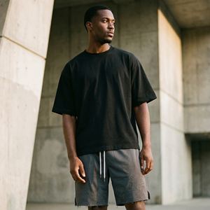 Pantalones Cortos de Poliéster/Algodón para Hombre, Bordado Personalizado, Corte Cuadrado, Estilo Desgastado, Pantalones Cortos Deportivos Casuales para Calle, Antiarrugas, Secado Rápido - Product Image 5